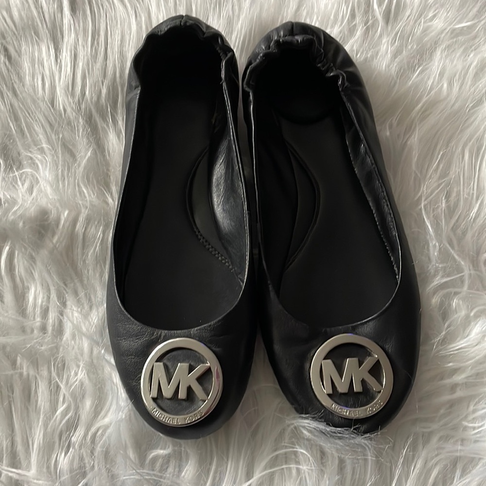 Michael Kors Leather Ballet Flats Black